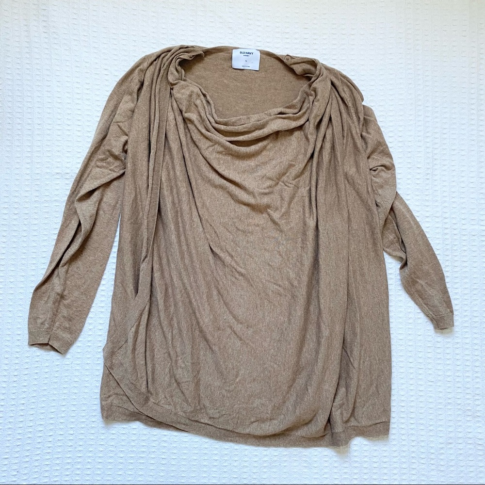 Old Navy maternity drapey sweater chai latte size XL